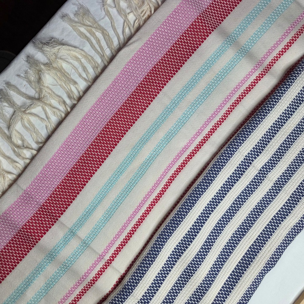 J Jill Geranium Stripe Woven Cotton Wrap with Fringe NWT